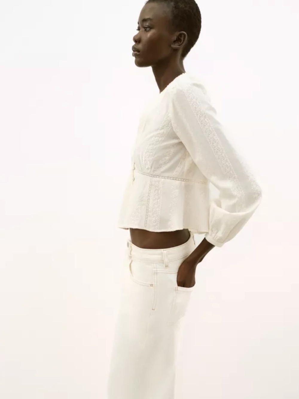 Zara NWT EMBROIDERED ROMANTIC BLOUSE 8741/253 - Picture 8 of 11